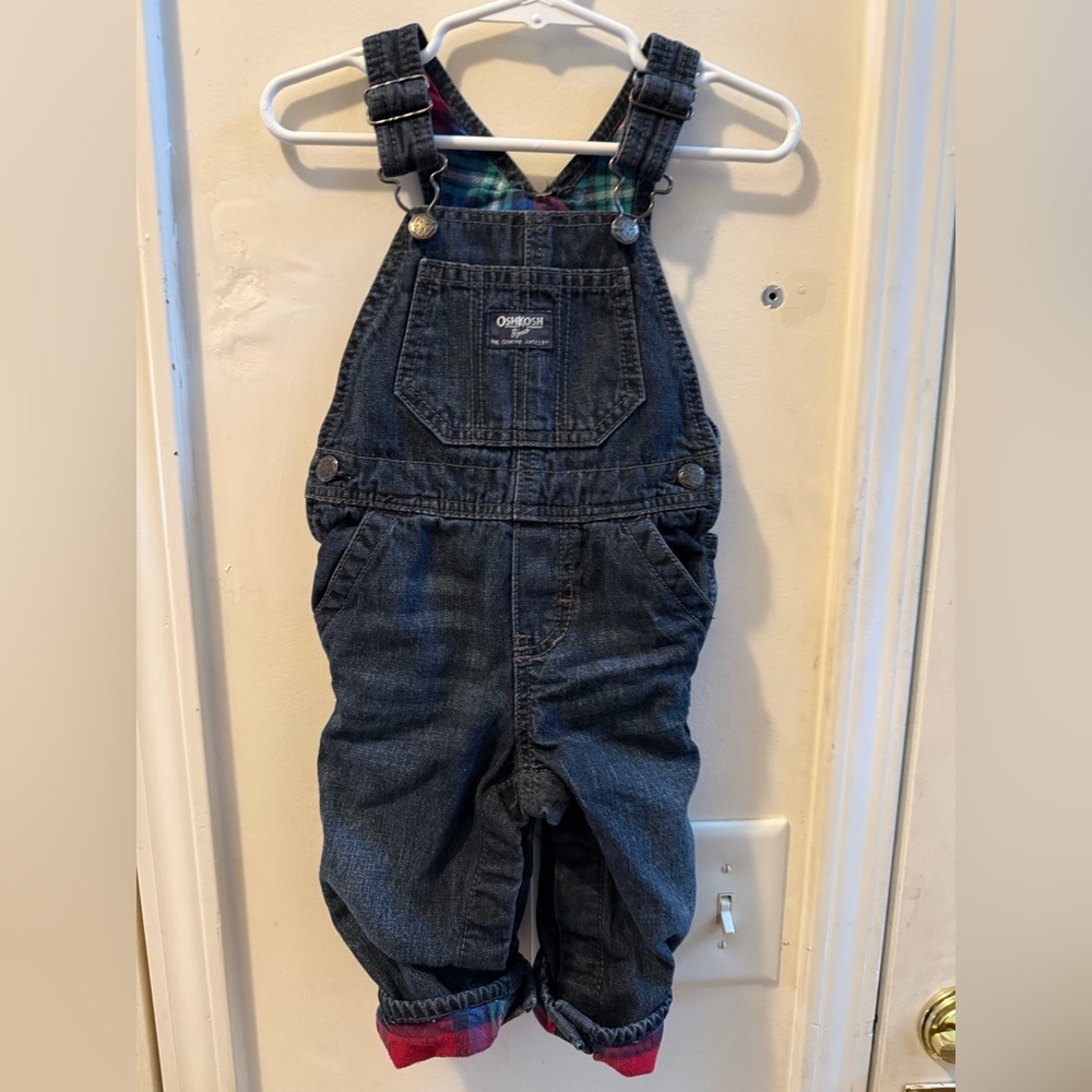 Oshkosh B’Gosh Flannel Lined Denim Overalls